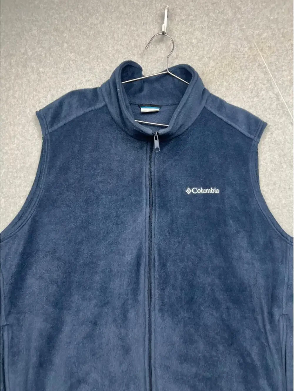 Columbia Mens Full Zip Fleece Vest 3X Casual Classic Sleeveless Blue Outdoor